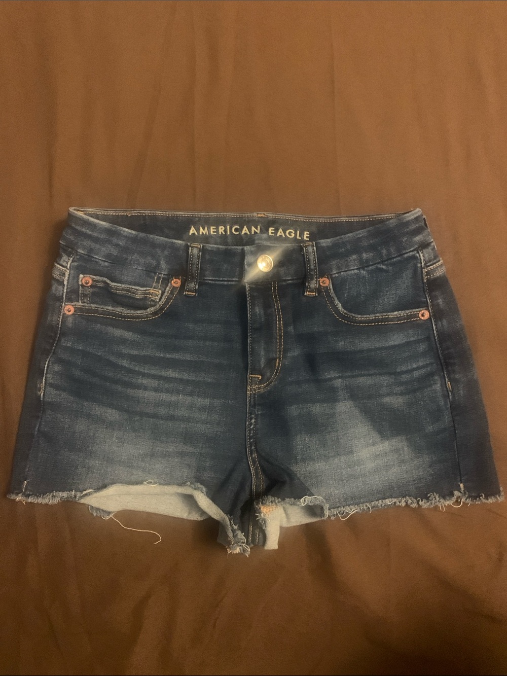 American Eagle Outfitters Medium Wash Denim Cutoff Shorts - Blue